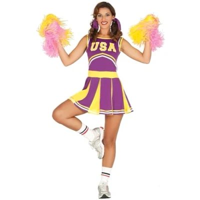 Image of FIESTAS GUIRCA Cheerleader Fancy Dress Costume Adult Women Size 14 16