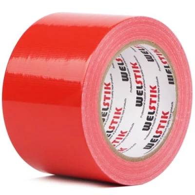 Image of WELSTIK Professional Grade Duct Tape, Waterproof Cloth Fabric,Colored Gaffer Tape for Repairs, DIY, Crafts, Indoor Outdoor Use,75mm X 41M, 7.5 Mil Thick,Red