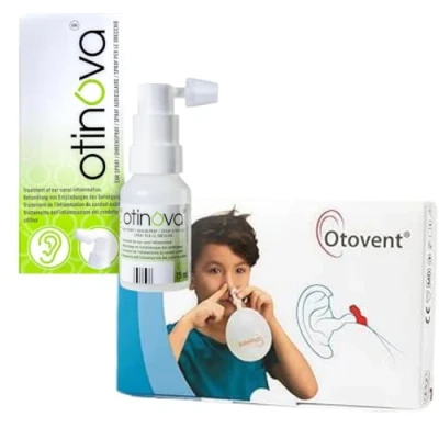 Image of Otinova Ear Spray 15ml and Otovent Autoinflation Device, Glue Treatment Combo