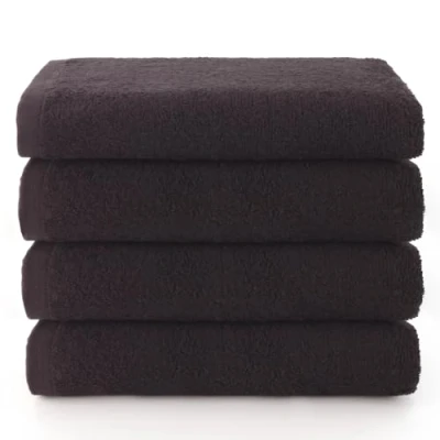 Image of Top Towel Plus Bath Towels 4 Face or Bidet 30x50cm 100% Cotton Black