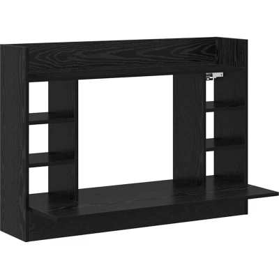 Image of vidaXL Wall Mounted Desk Black Oak 105x48x75 cm Engineered Wood