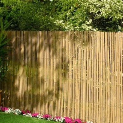 Image of Real Bamboo Slat Fencing Screening Roll for Garden Privacy Outdoor 4m x 1.2m