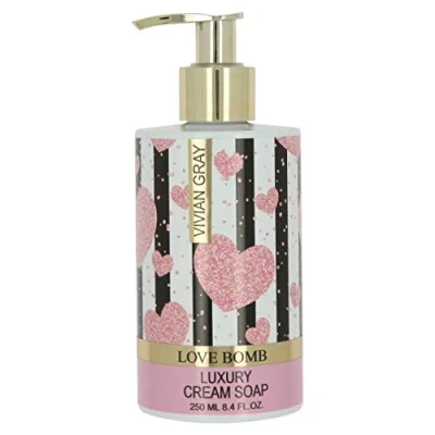 Image of VIVIAN GRAY 1050 Soap Dispenser with Cream Love Bomb Luxury, Patchouli, Pink/Gold (250 ml)