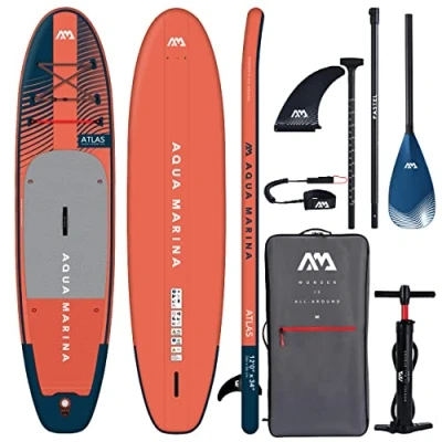 Image of Aqua Marina ATLAS 12ft Premium Inflatable Stand Up Paddle Board (iSUP) Package, 366 cm Length