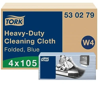 Image of Tork Heavy Duty Cleaning Cloths 105 Sheets (Pack of 4) 530279