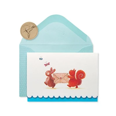 Image of Papyrus Blank Cards with Envelopes, Bunny &amp; Squirrel (14 Count)