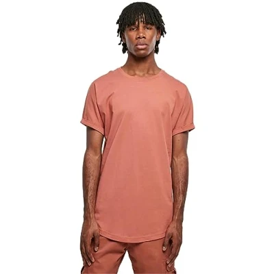 Image of Urban Classics Shaped Turnup Basic Tshirt, Men&#039;s, Size: 3XL, Terracotta