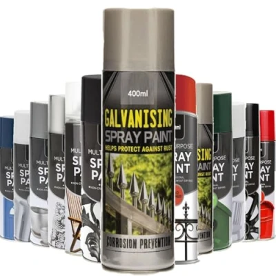 Image of AlezyB 1 x Multi Purpsoe Galvanised Effect Spray Paint 400ml Professional Quality and Fantastic Finish, Interior, Exterior, Household for Metal Plastic Wood Glass
