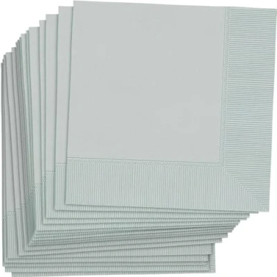 Image of Amscan International Lunch Napkins Hitch 2 Ply (Silver)Pack of 50