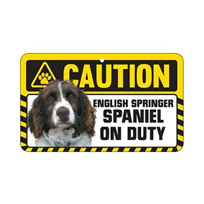 Image of Caution Sign English Springer Spaniel