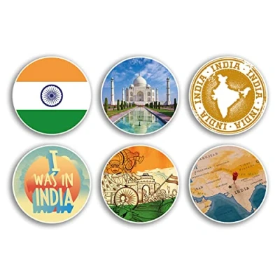 Image of 6 x 10cm India Vinyl Stickers Indian Country City Travel Map Flag Holiday Luggage Design Gift #78865