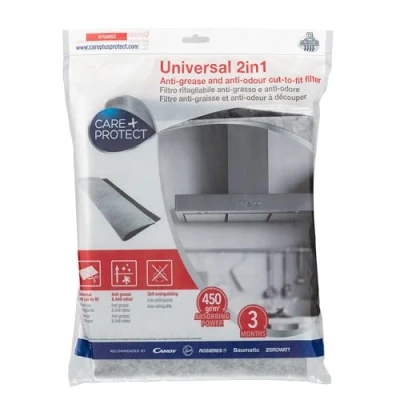 Image of Care + Protect 2 in 1 Anti Grease and Odour filter for Hoods, Universal, Cut to Fit, High Absorption Power