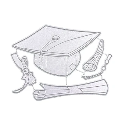 Image of Graduation Metal Die Cuts Bachelor Hat Cutting Dies Embossing Stencils Moulds For Diy Album Card Scrapbooking Decoration Stencil Molds