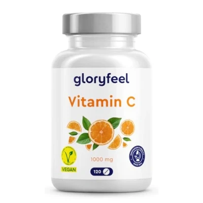 Image of Vitamin C 120 Tablets 1000 mg L ascorbic Acid per Tablet High Strength Supplement 100% Vegan Made in Germany
