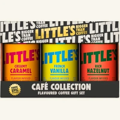 Image of Little&#039;s Coffee Café Collection Gift Set 3x 50g Jars of Bestselling Flavoured French Vanilla, Creamy Caramel, Rich Hazelnut