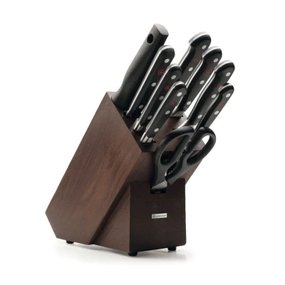 Image of Wüsthof 1090170904 Classic Knife Block with 9 Pieces in Ash Black