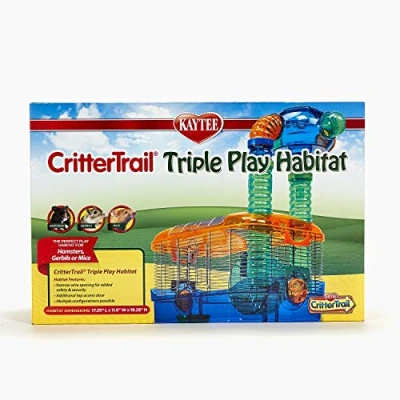 Image of Kaytee CritterTrail Triple Play Habitat Cage for Small Animals, Hamsters, Gerbils, Mice