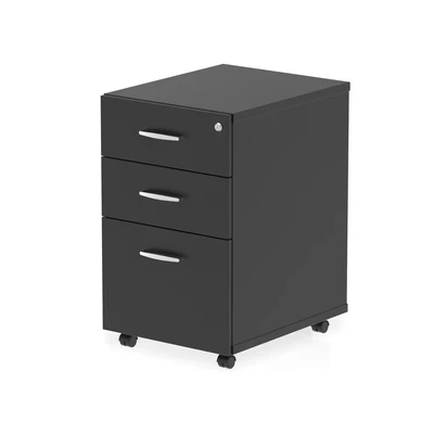 Image of Impulse 3 Drawer Under Desk Pedestal Black