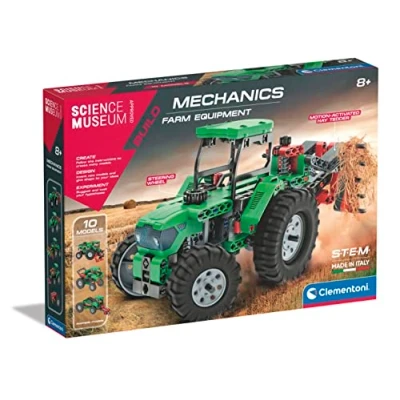 Image of Clementoni Science Museum Mechanics: Farm Vehicle Building Set, Learn Through &amp; Playing, (8 Years+)