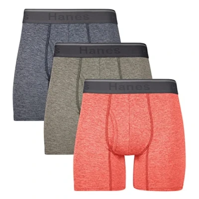Image of Hanes Men&#039;s Comfort Flex Fit Breathable Stretch Mesh Boxer Brief 3 Pack, Red/Green/Indigo, M