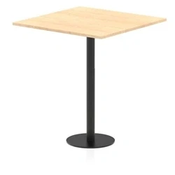 Image of Italia 1000mm Poseur Square Table Maple Top 1145mm High Black Leg