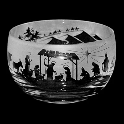 Image of Milford Collection Animo Glass Nativity Small Crystal Bowl