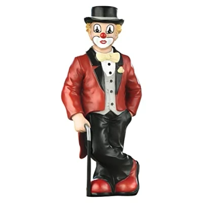 Image of GILDE Clown Small Decorative Figure and Collector&#039;s Item of the Pfiffikus in Gift Box Accessory Handmade Height 15 cm