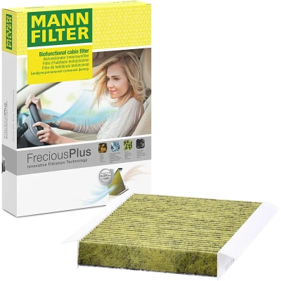 Image of 71778552 Pollen Filter MANN FP 22 022 Activated Carbon with polyphenol 220mm 157mm 30mm JEEP: Renegade Off Road, Compass, FIAT: 500X