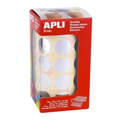 Image of Apli Metallic Stickers/Round/Silver / 20 mm Diameter/Sold by Roll