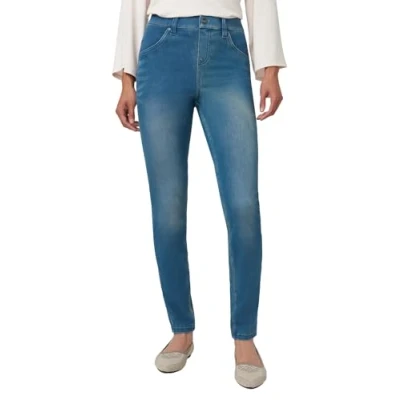 Image of HUE Women&#039;s Ultra Soft High Waist Denim Leggings Hosiery, Windsor Blue Wash, S