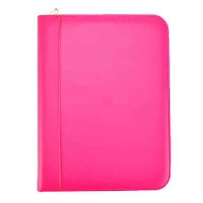Image of Arpan Ringbinder Folio with Zipper &amp; Calculator Portfolio Folder Case Pink
