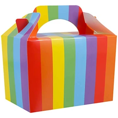 Image of angelikashalala 20Pack Party Favor Paper Boxes Rainbow Small Cake Snacks Food Assemble for Birthdays Party,15 * 10 10CM
