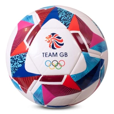 Image of Hy Pro Officially Licensed Team GB Football Size 5 Olympics, Aero Design, Ball, Great Britan, Training, Match, Merchandise, Collectible For Kids and Adults