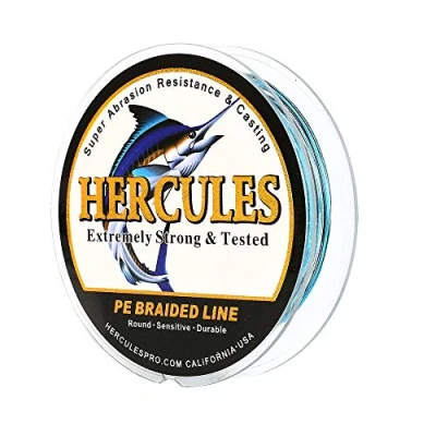 Image of Hercules Super Cast 100M 109 Yards Braided Fishing Line 100 LB Test for Saltwater Freshwater PE Braid Fish lines Superline 8 Strands Blue Camo, 100LB (45.4KG), 0.55MM