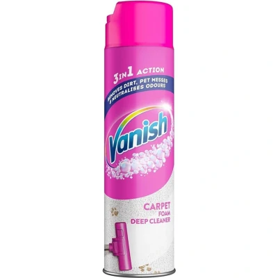 Image of Vanish Gold Oxi Action Upholstery &amp; Carpet Cleaner, Stain Remover Foam for Large Area Cleaning, Removes 3x More Dirt Pet Hair vs Vacuuming Alone Neutralises Odours Deep Cleans 600 ml Pack of 1