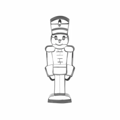 Image of Zenker Christmas Cookie Cutter, Large Nutcracker, Toy Soldier Biscuit Cutter for Baking, Detailed Nutcracker Pastry Stainless Steel, Silver, 18.4x6.4x2.5cm