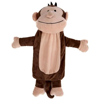 Image of K Collection 3D Novelty Hot Water Bottle with Removable Cover Monkey Design Soft Plush Premium Natural Rubber