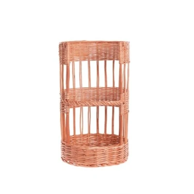 Image of e wicker24 Natural Wicker Baguette Basket for Baking Handwoven Bread Durable and Aesthetic Bakery Rectangular Vintage Holder Large Serving Floor Stand