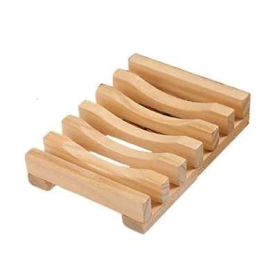 Image of Wooden Soap Dish for Shower, Shower Holder, Self draining Bar Holder Bathroom, Saver Tray Stand Homemade (Light Color)