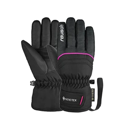 Image of Reusch Teddy Gore Tex with wrist strap and windproof waterproof membrane, pleasantly warm ski gloves, sports snow gloves for sledging