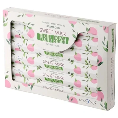 Image of Puckator Stamford Premium Plant Based Hex Incense Sticks Sweet Musk Scented Spiritual Insensé Zen Meditation Gifts Organic Insense Insencesticks Rituals Fragrance 20