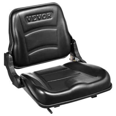 Image of VEVOR Universal Forklift Seat, Fold Down Tractor Seat with Adjustable Angle Back and Micro Switch, 6.3 13.4 inch Extended Slot Comfortable for Loader Excavator