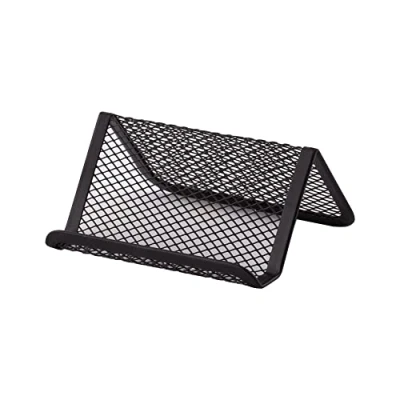 Image of D.RECT Business Card Holder Metal Mesh Name for Office Display Black