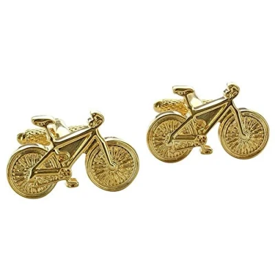 Image of Bike Bicycle Shirt Cufflinks Gold Colour Presented in GS Cufflink Box (Gold Colour)
