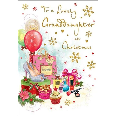 Image of Piccadilly Greetings Traditional Christmas Card Granddaughter 9 x 6 inches Regal Publishing