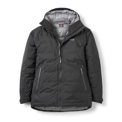 Image of Rab Women&#039;s Valiance Down Jacket Waterproof Windproof Insulator for Climbing, Mountaineering, &amp; Casual Black 10