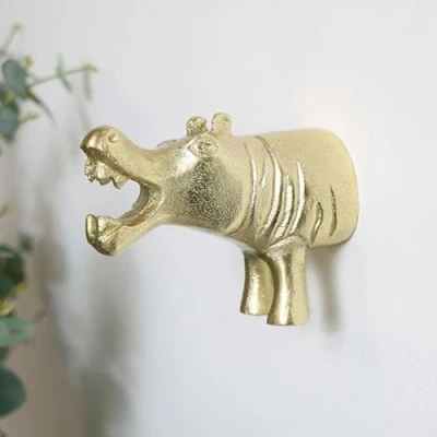 Image of Melody Maison Gold Hippo Wall Hook