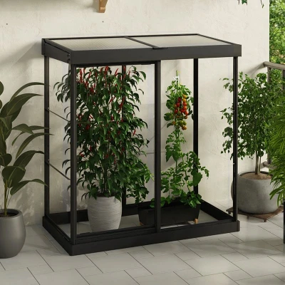 Image of 4&#039; x 2&#039; Palram Canopia Ivy Polycarbonate Mini Greenhouse Black (1.24m 0.64m)
