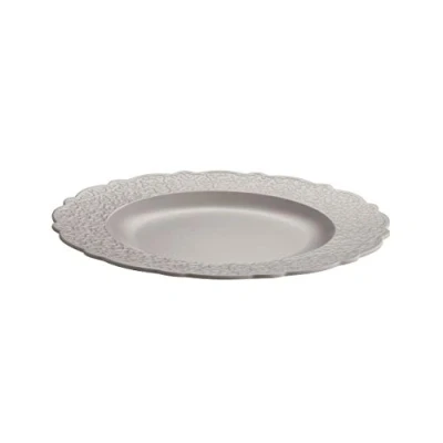 Image of Alessi Dressed en Plein Air MW72 / 1 WG Design Dinner Plate with Relief Decoration, Melamine, Light Gray