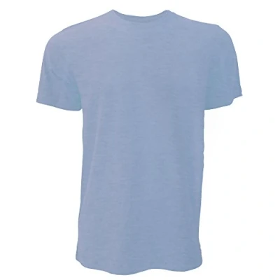 Image of Canvas Unisex Jersey Crew Neck T Shirt/Mens Short Sleeve Shirt (M) (Heather Blue)